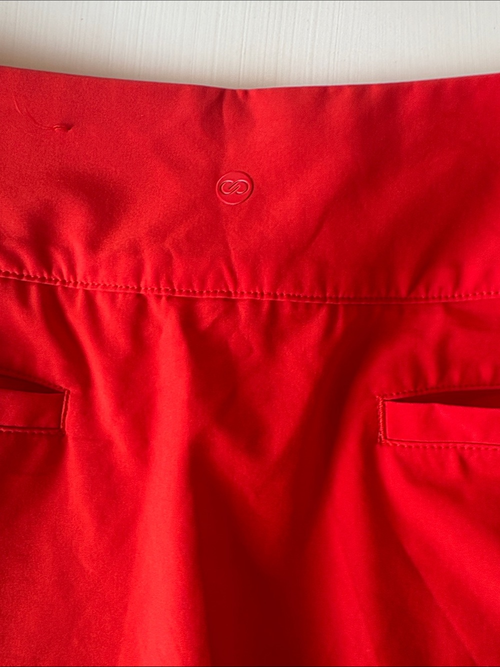 CALIA by Carrie Underwood Red Pleated Skort with White Stripe Hem - Picture 7 of 7